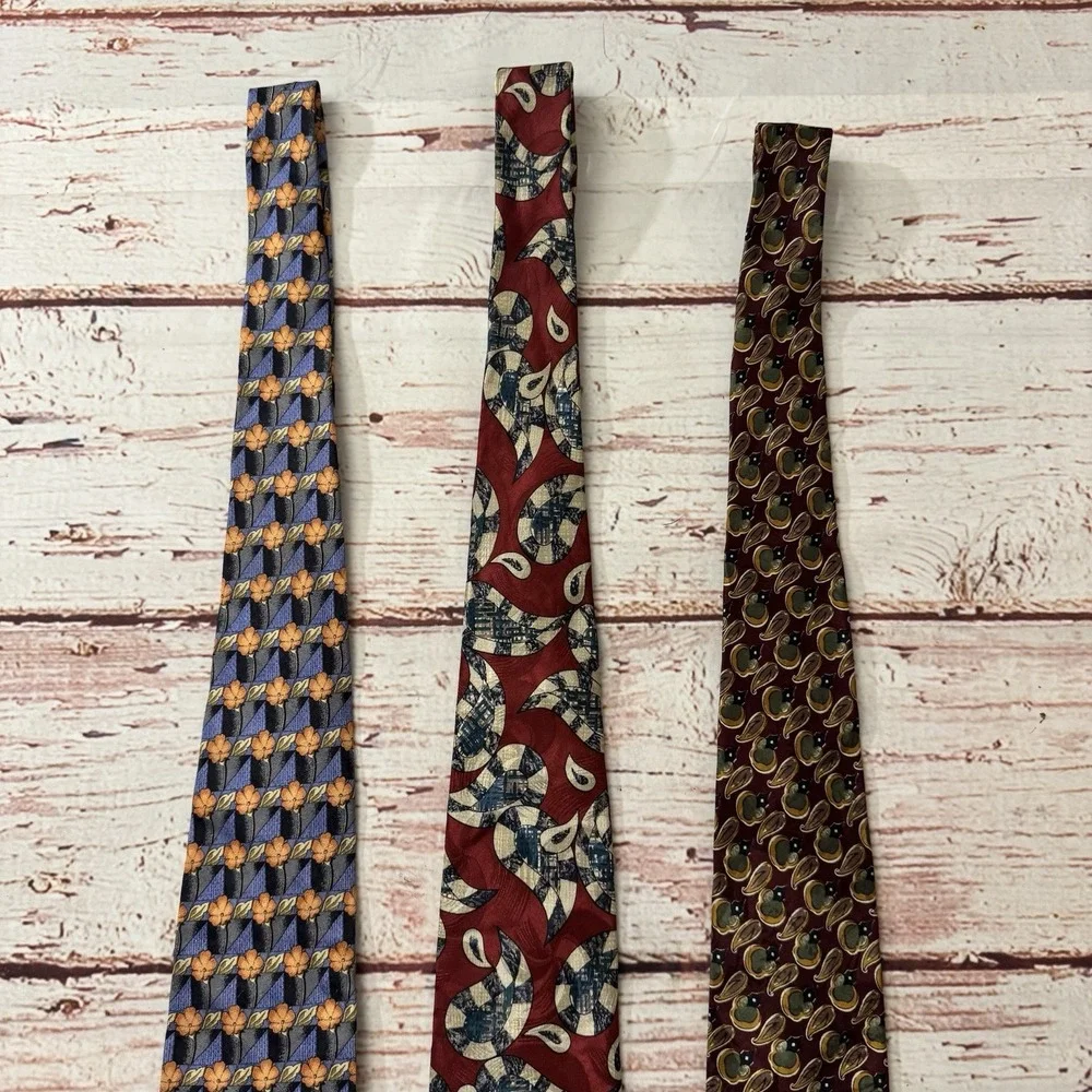 Ermenegildo Zegna & Givenchy Monsieur 100% Silk Tie Made in Italy / USA Lot of 3